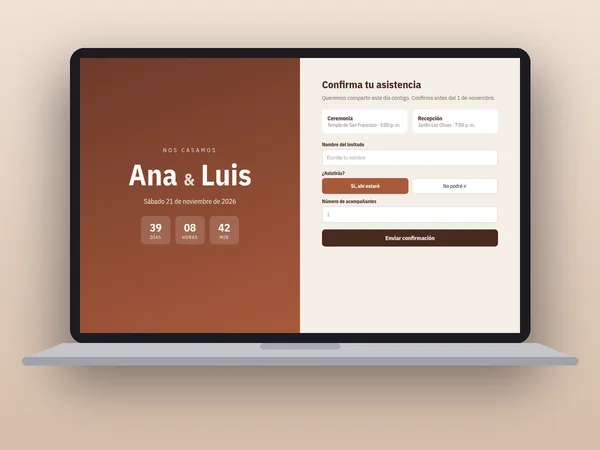 Plataforma de invitaciones digitales con registro de invitados